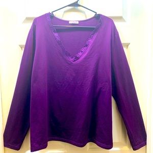 In’Voland Rich Purple Long Sleeve Top | Size 22W